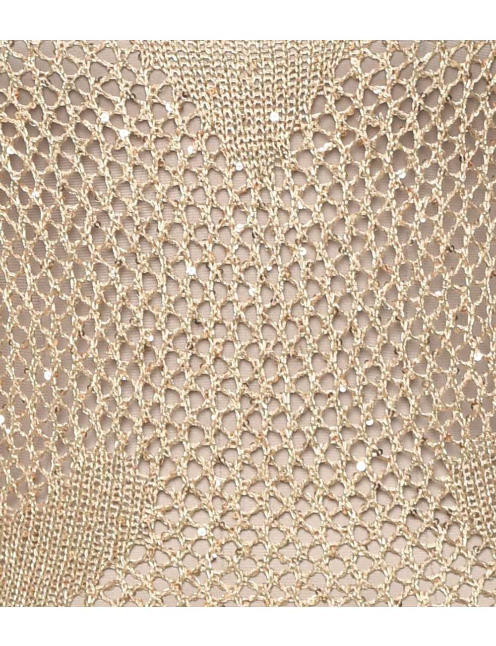 Crochet Lurex Thread Pattern Jumper - XL - image 3