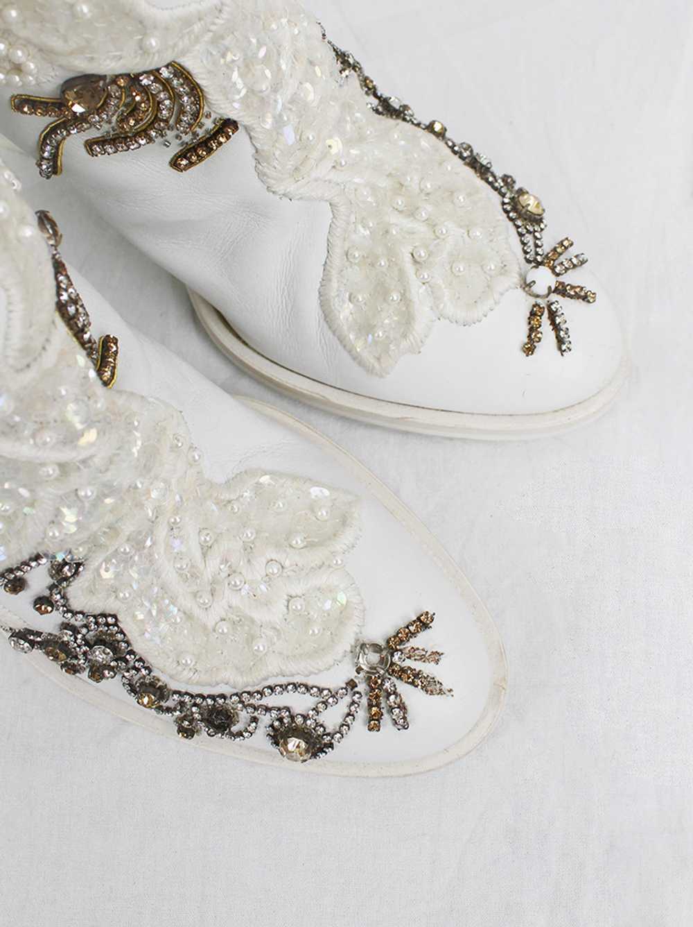A.F. Vandevorst white ankle boots with wedding em… - image 12