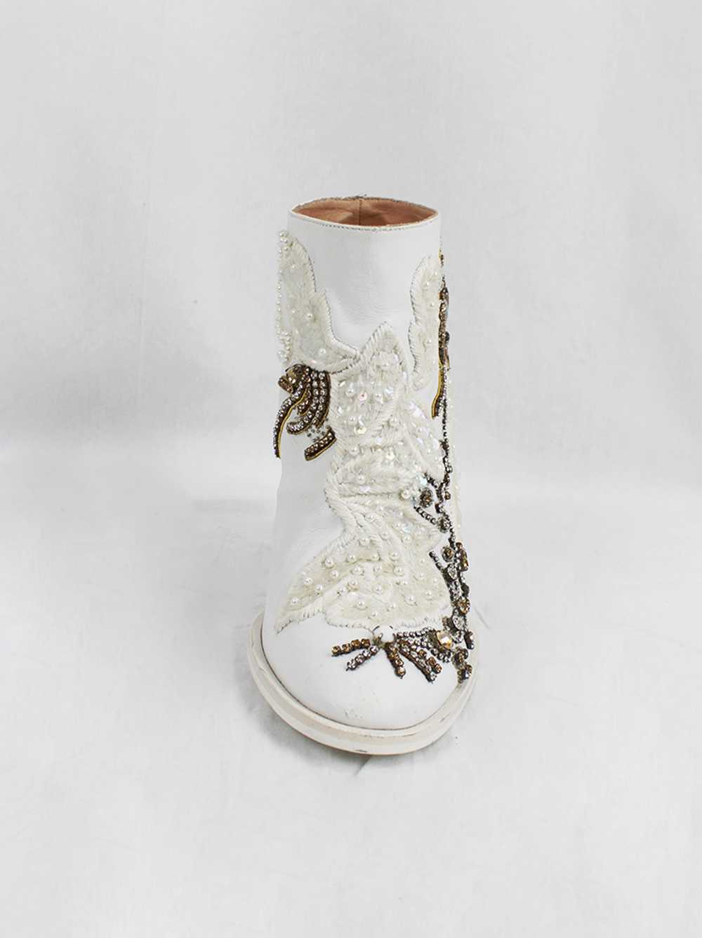A.F. Vandevorst white ankle boots with wedding em… - image 6