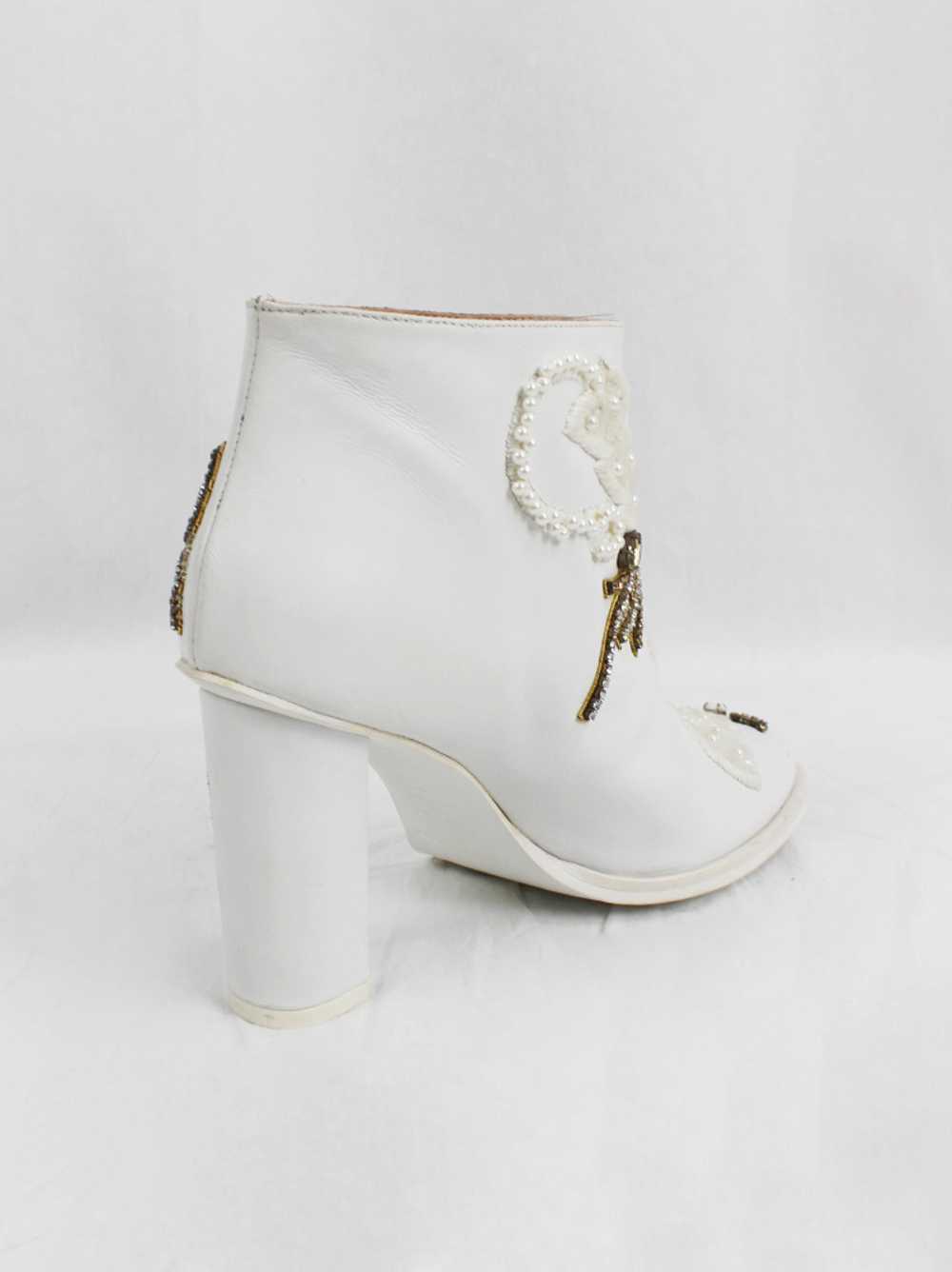 A.F. Vandevorst white ankle boots with wedding em… - image 9