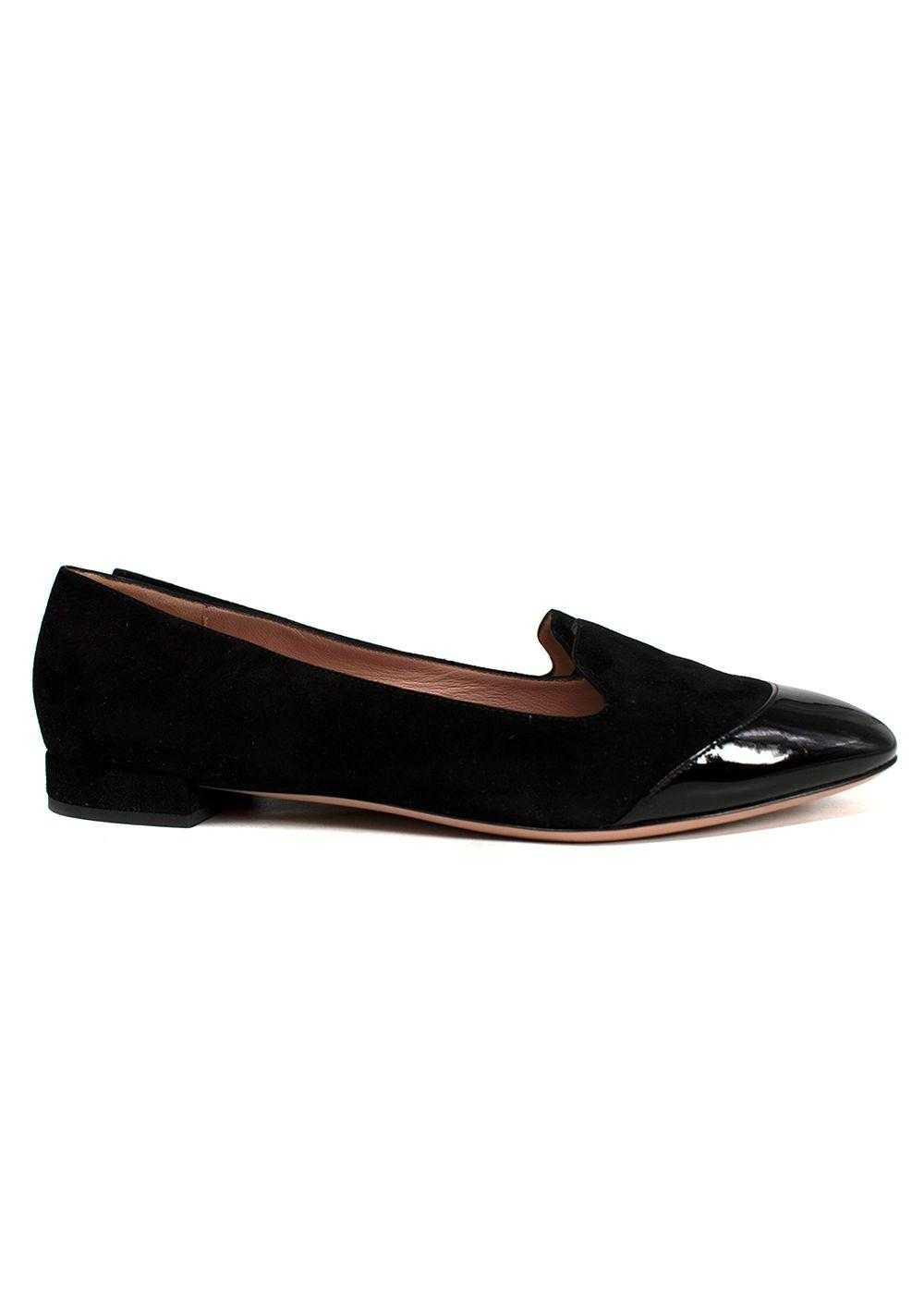 Managed by hewi Giorgio Armani Black Suede Flats … - image 2