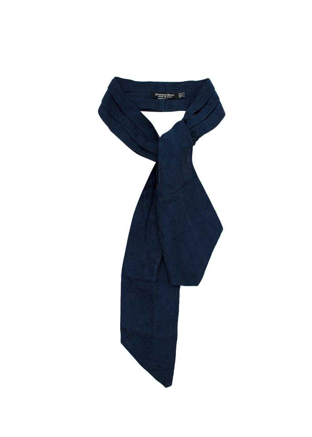 Stefano Ricci Stefano Ricci Blue Jacquard Neck Tie - image 1