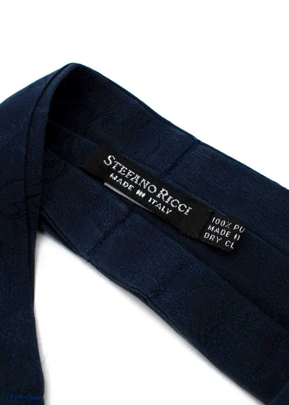 Stefano Ricci Stefano Ricci Blue Jacquard Neck Tie - image 6