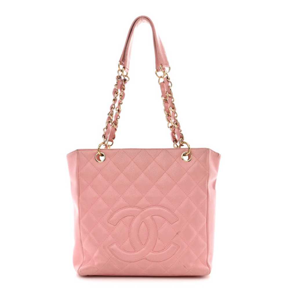 CHANEL Caviar Quilted Petit Shopping Tote PST Pink - image 1