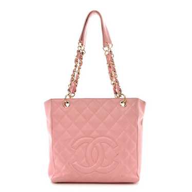 CHANEL Caviar Quilted Petit Shopping Tote PST Pink - image 1