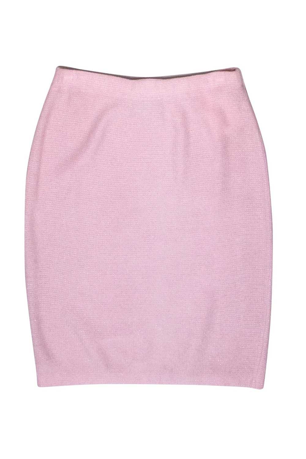 St. John - Light Pink Metallic Wool Blend Knit Pe… - image 1