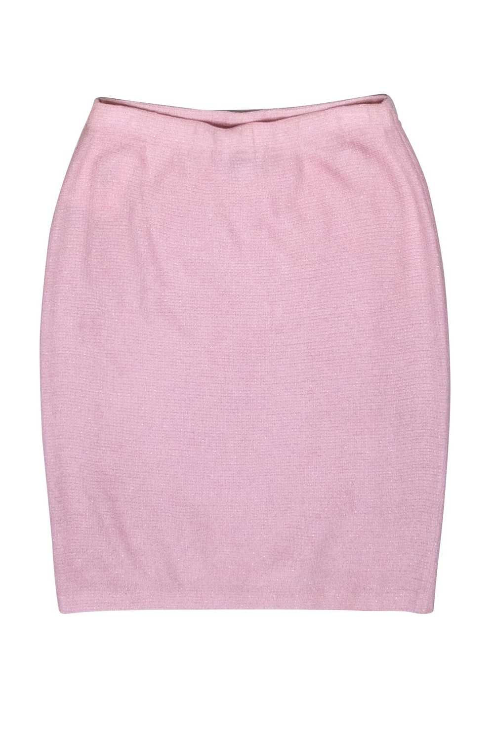 St. John - Light Pink Metallic Wool Blend Knit Pe… - image 2