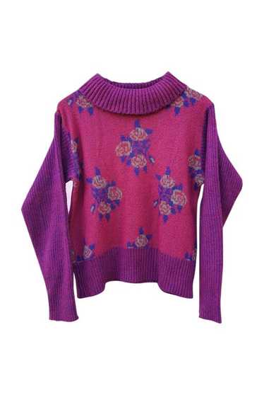 Ted Lapidus sweater - Vintage purple sweater in p… - image 1