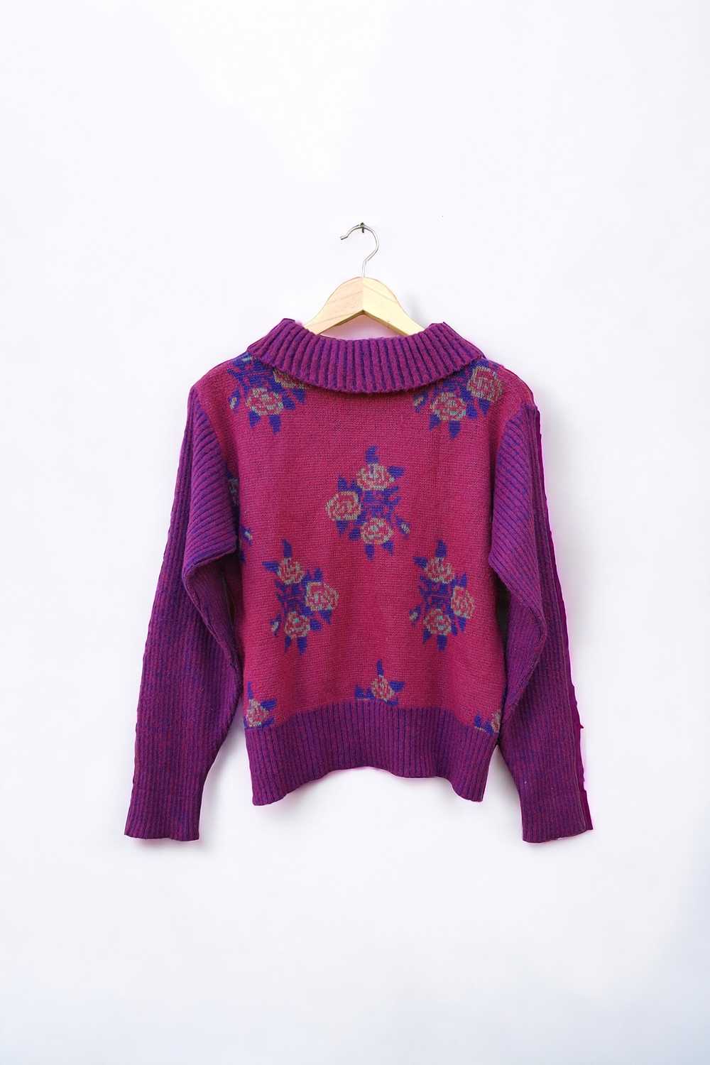 Ted Lapidus sweater - Vintage purple sweater in p… - image 2