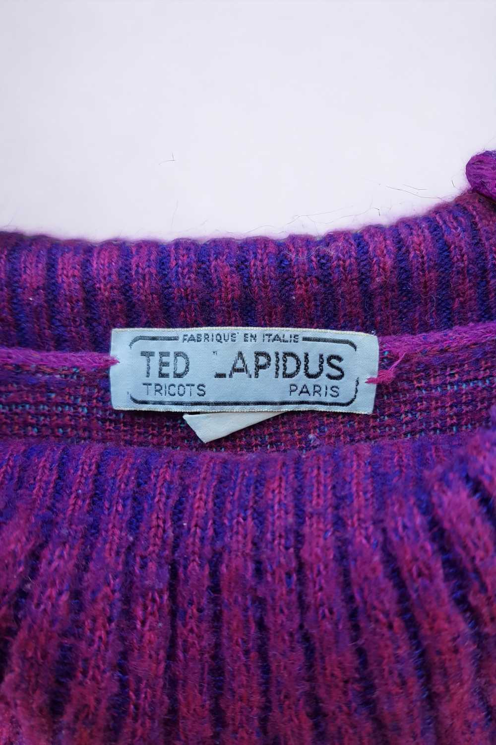Ted Lapidus sweater - Vintage purple sweater in p… - image 3