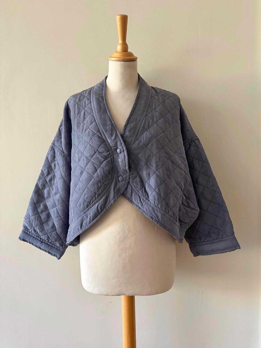 Silk quilted jacket - Quilted silk jacket, midnig… - image 2