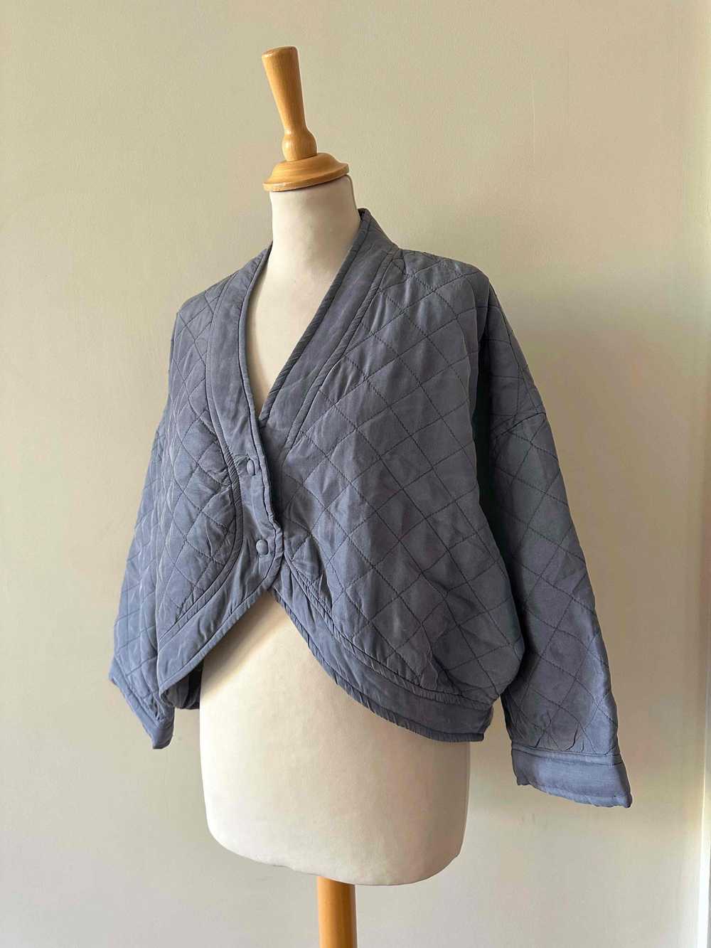 Silk quilted jacket - Quilted silk jacket, midnig… - image 3