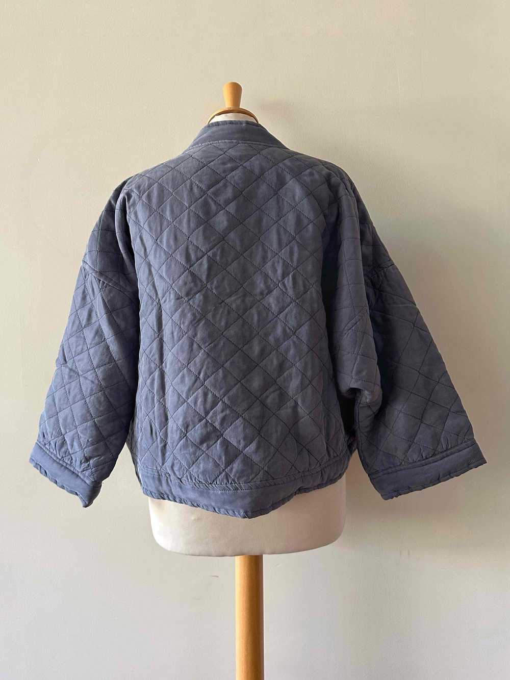 Silk quilted jacket - Quilted silk jacket, midnig… - image 6