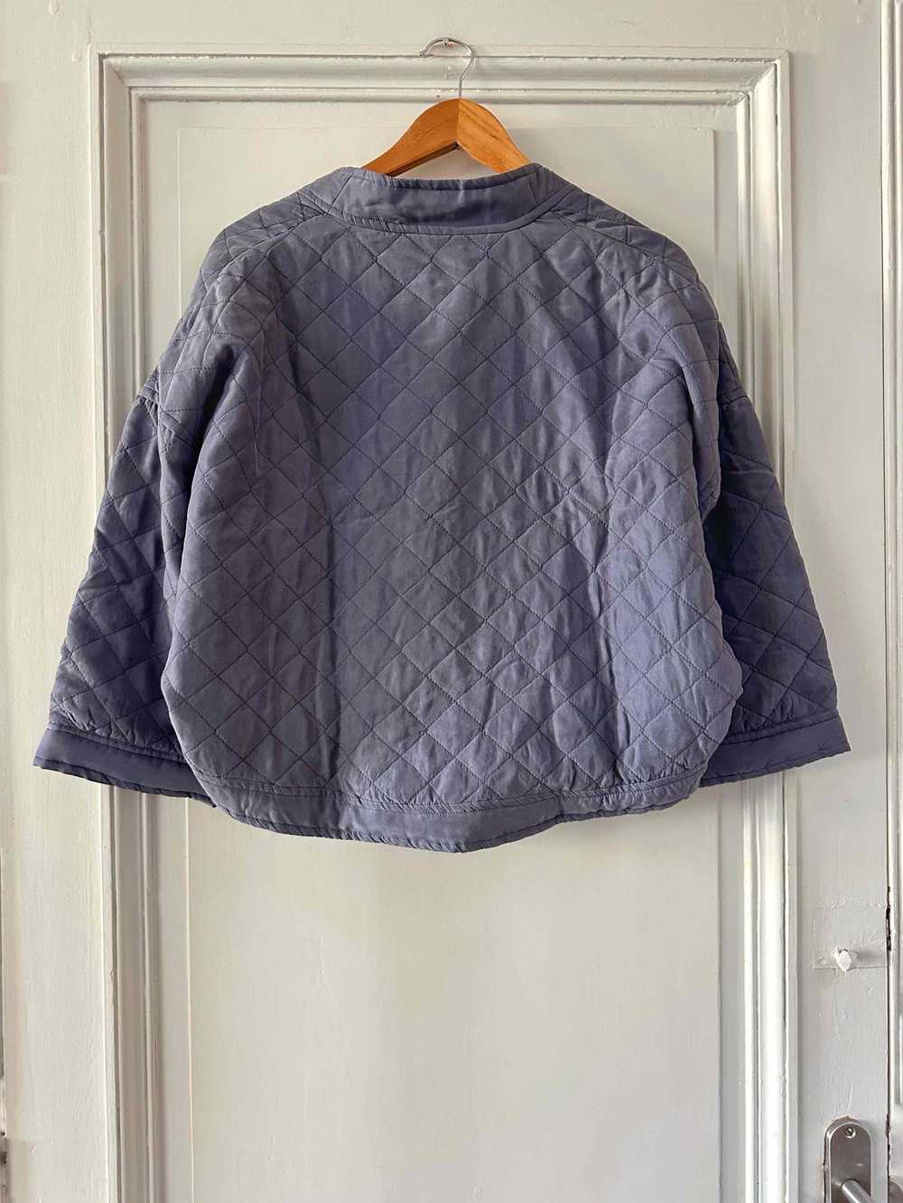 Silk quilted jacket - Quilted silk jacket, midnig… - image 7