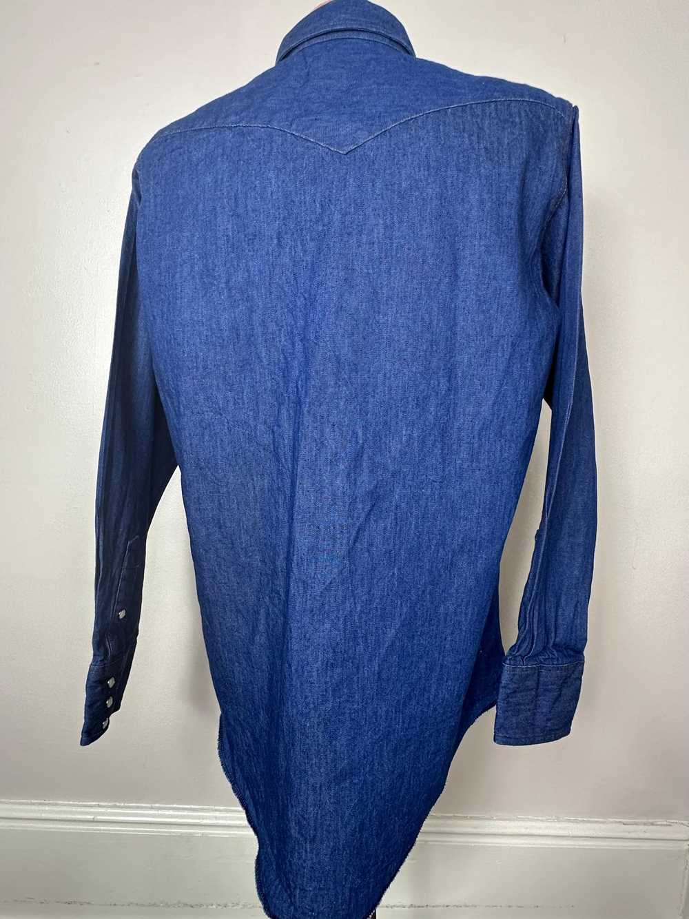 1980s Denim Western Shirt, Wrangler Size Large - image 3