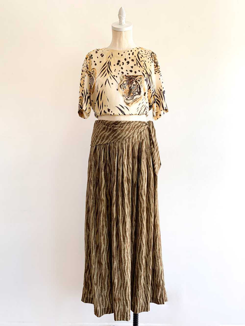 1980 S Banana Republic Safari Jungle Skirt Gem