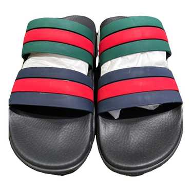 Gucci Web rubber sandals for Men - Green in UAE | Level Shoes