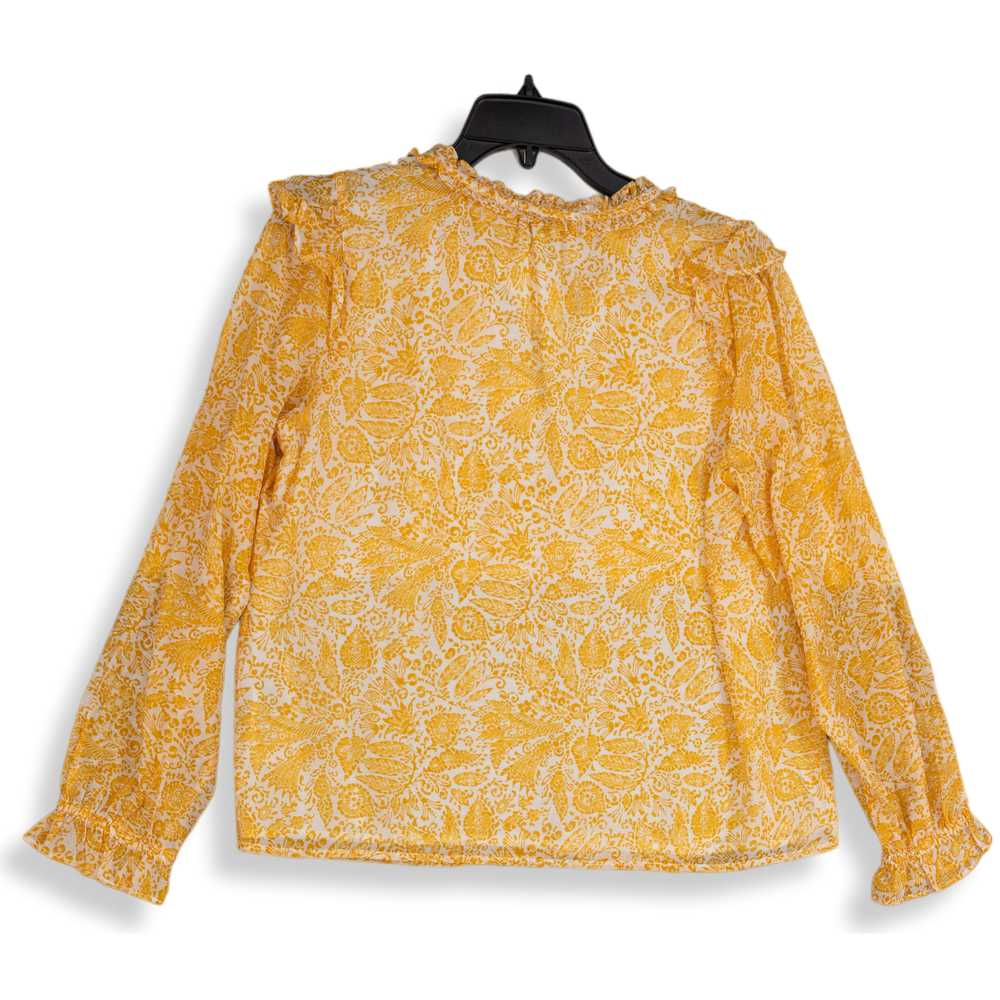 J. Crew NWT Womens Yellow Floral Long Sleeve V-Ne… - image 2