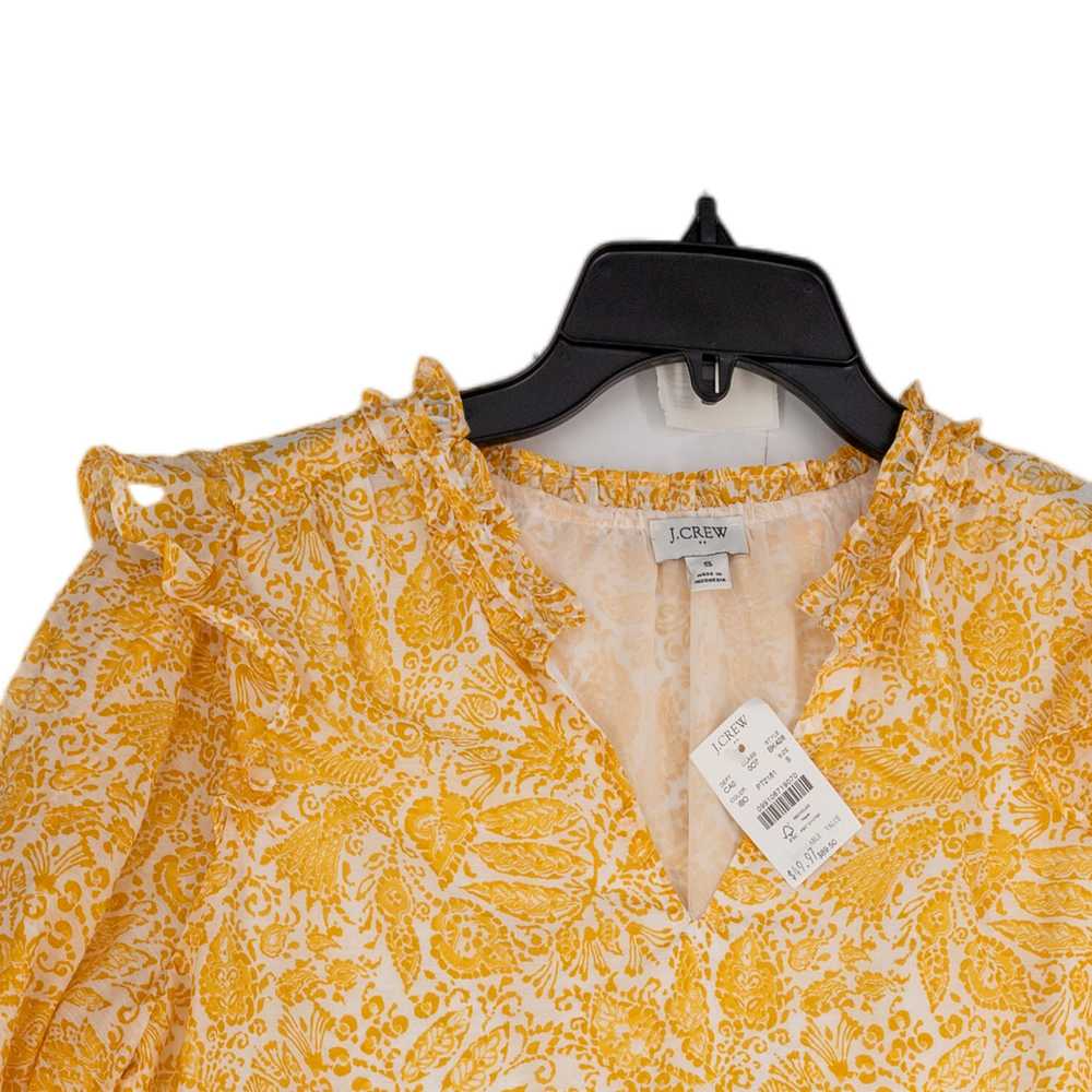 J. Crew NWT Womens Yellow Floral Long Sleeve V-Ne… - image 3