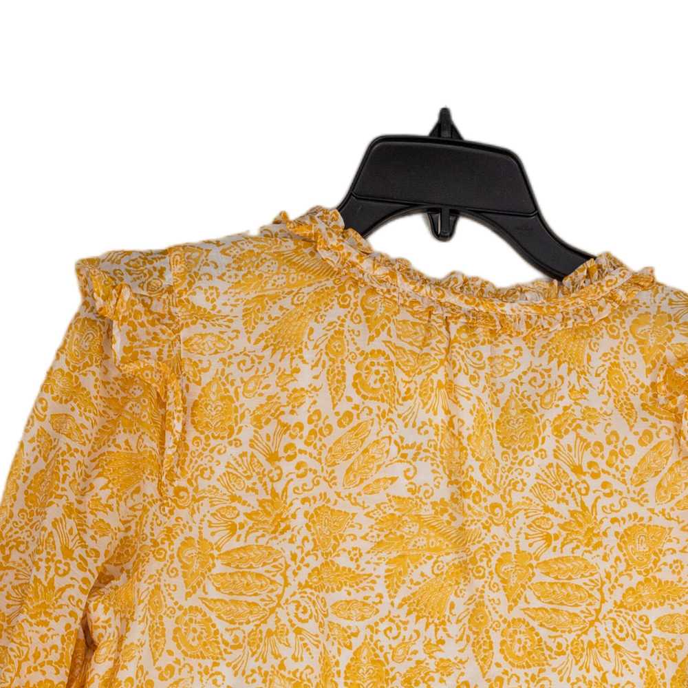 J. Crew NWT Womens Yellow Floral Long Sleeve V-Ne… - image 4