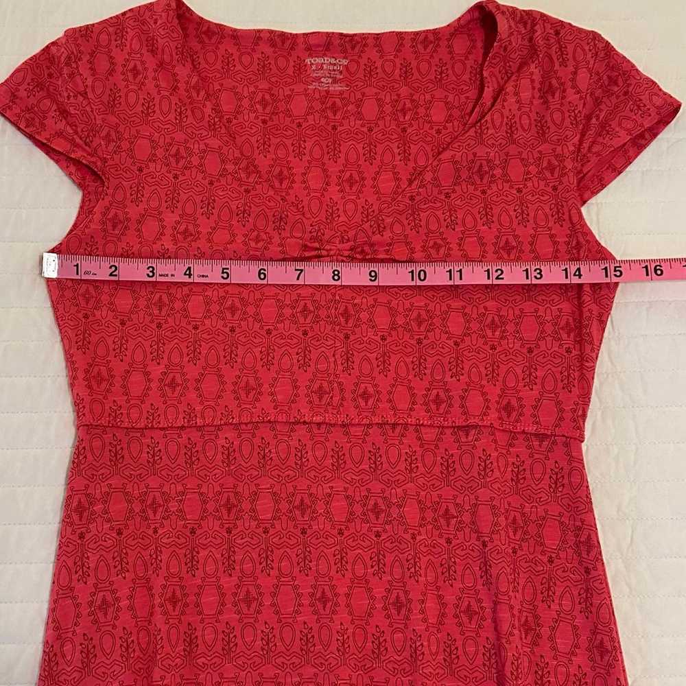 Toad & Co Printed Rosemarie Dress Red XS - image 7