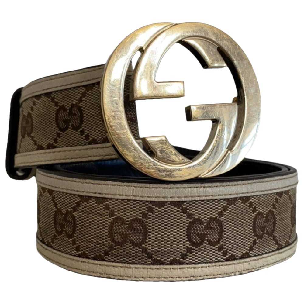 Gucci Interlocking Buckle leather belt - image 1