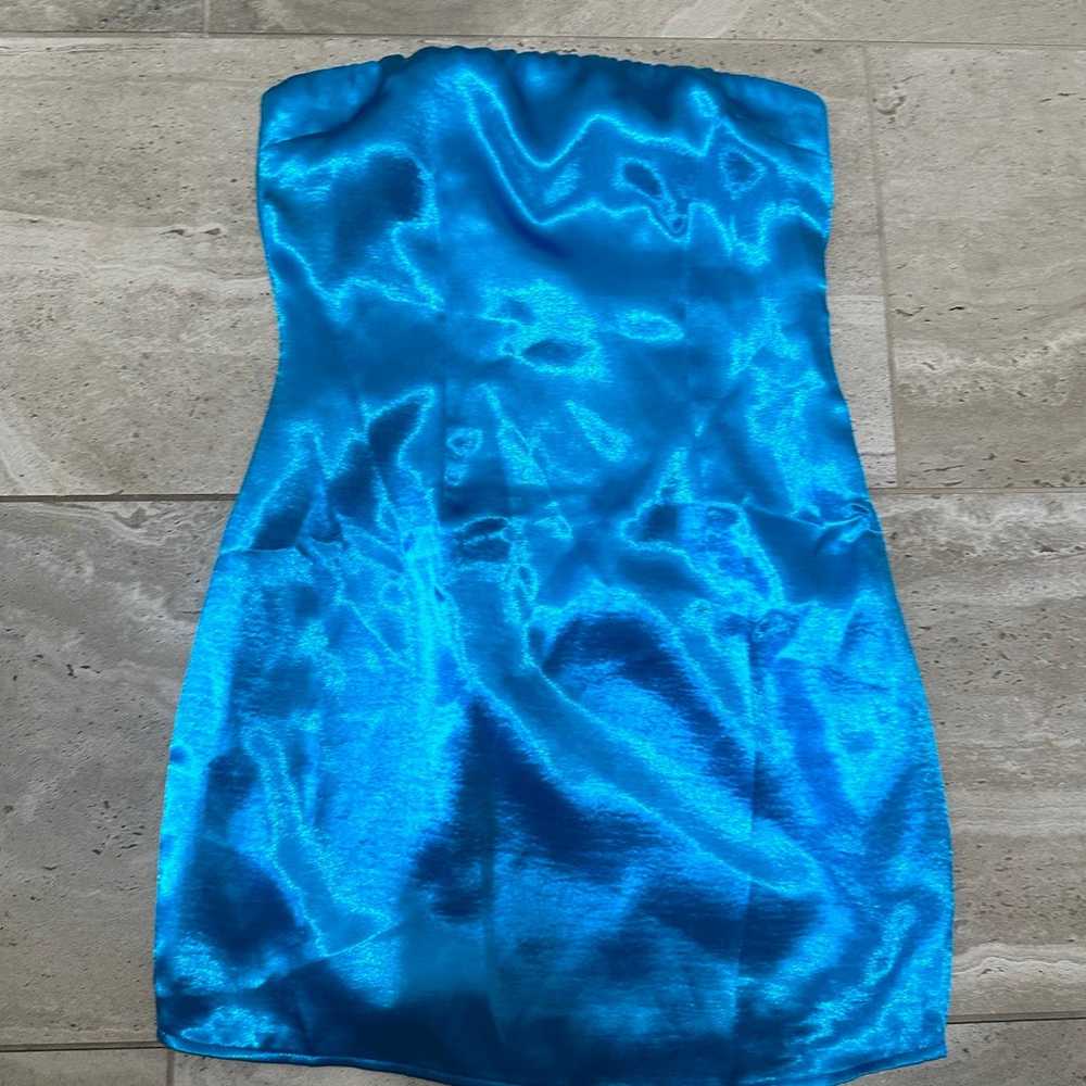 Metalic blue finesse studios tube dress - image 1