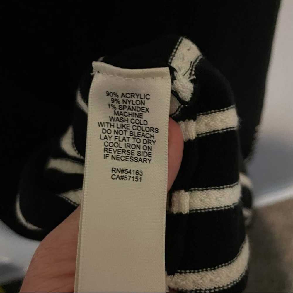 Eliza J Black and White Short Sleeve Knit Sweater… - image 9
