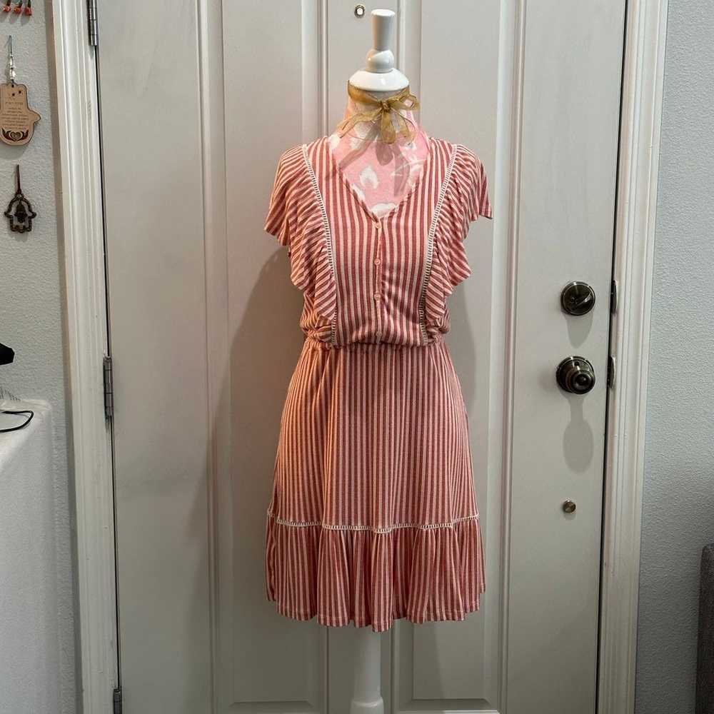Laurel Conrad Vintage Pink Striped Dress in Size … - image 2