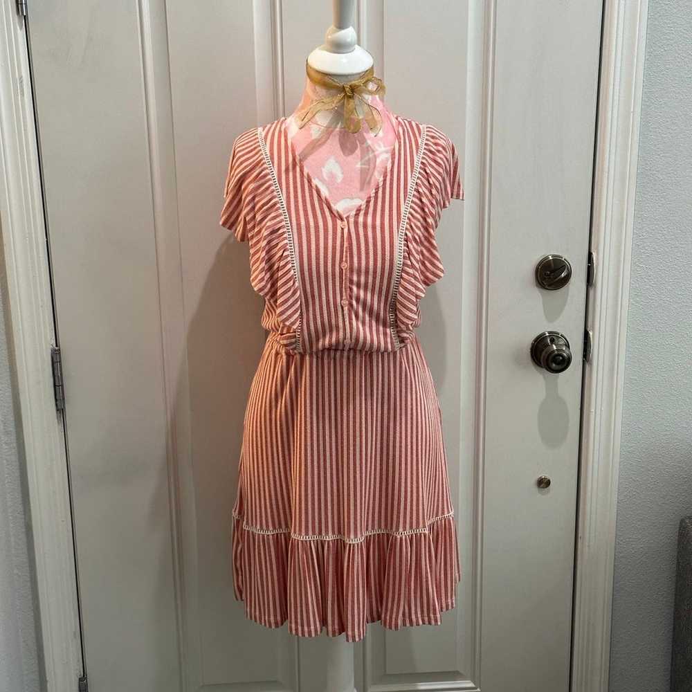 Laurel Conrad Vintage Pink Striped Dress in Size … - image 3