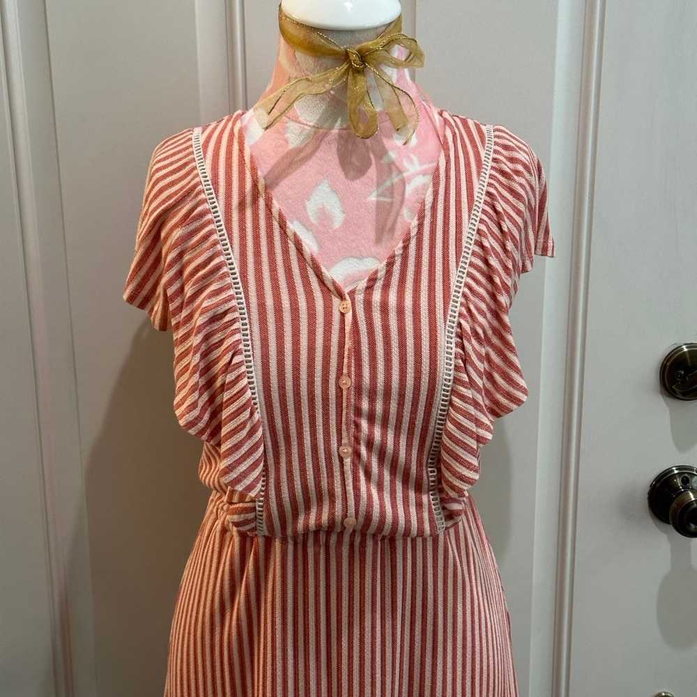 Laurel Conrad Vintage Pink Striped Dress in Size … - image 4