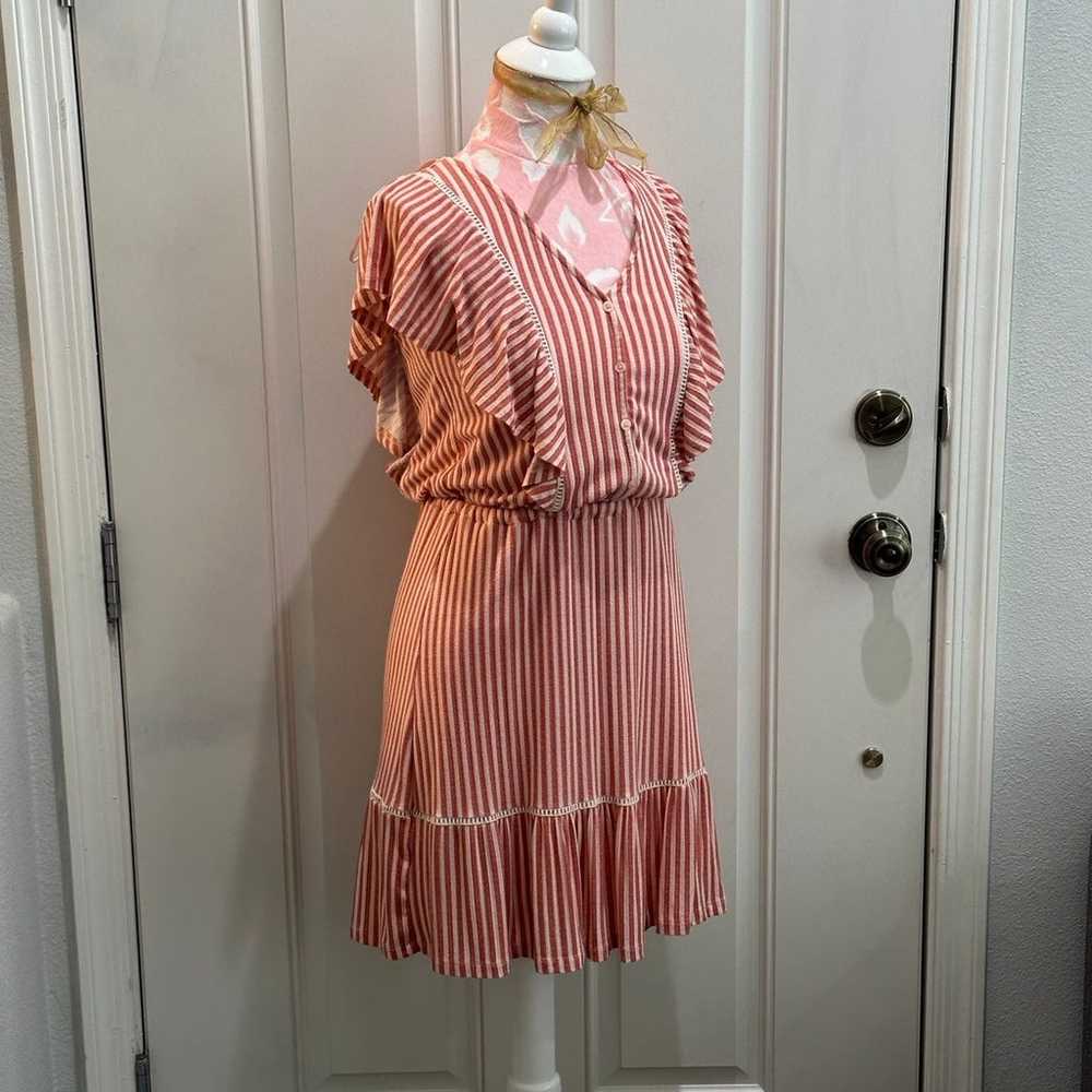 Laurel Conrad Vintage Pink Striped Dress in Size … - image 5