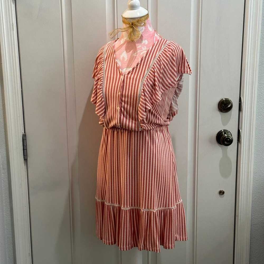 Laurel Conrad Vintage Pink Striped Dress in Size … - image 6
