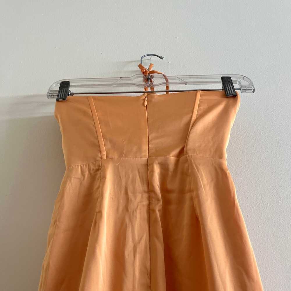 OhPolly Bodycon Orange Satin Bustier Dress - image 4