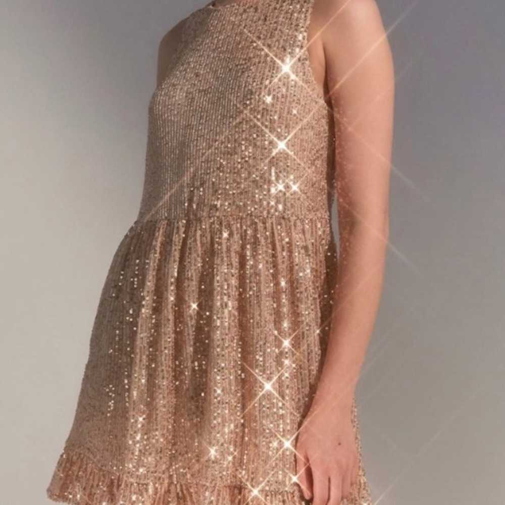 Urban Outfitters Champagne Sequin Mini Dress - image 1