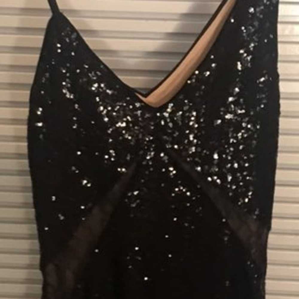 Black Sequin and Lace Dress - image 2