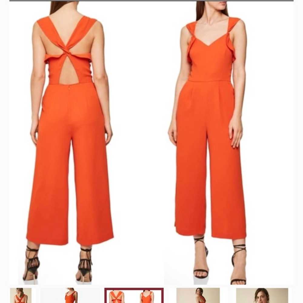 Reiss Amika Bow Back Jumpsuit Orange US 6 - image 4