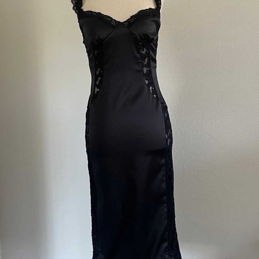 Black Lace Stretchy Mid Length Party Dress - image 1