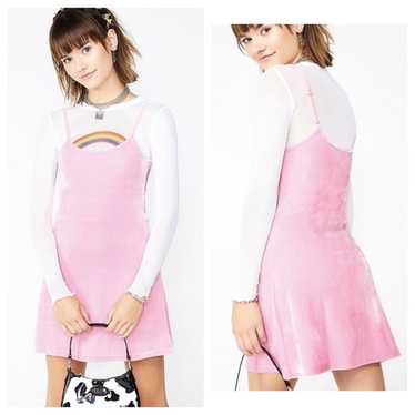 Delias x Dolls Kill Pink Velvet Dress