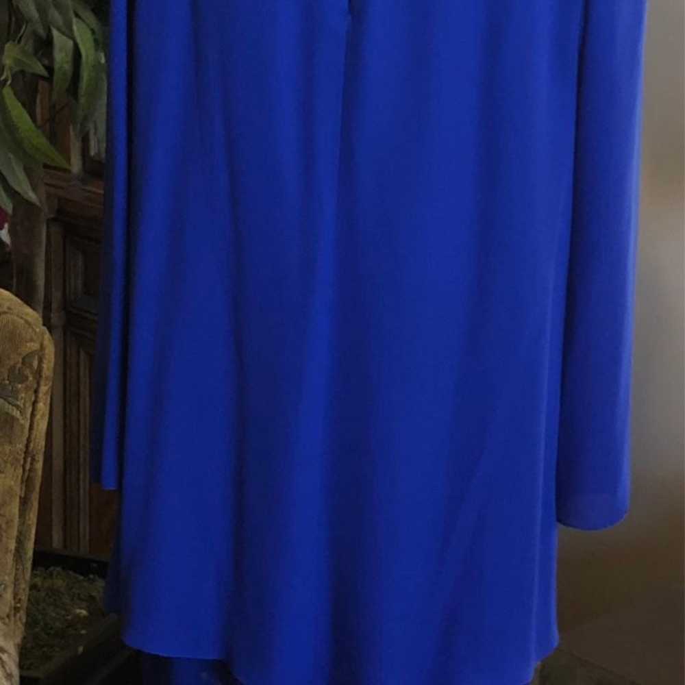 2 Piece Peacock Blue Dressy Dress-Sz 12 - image 4