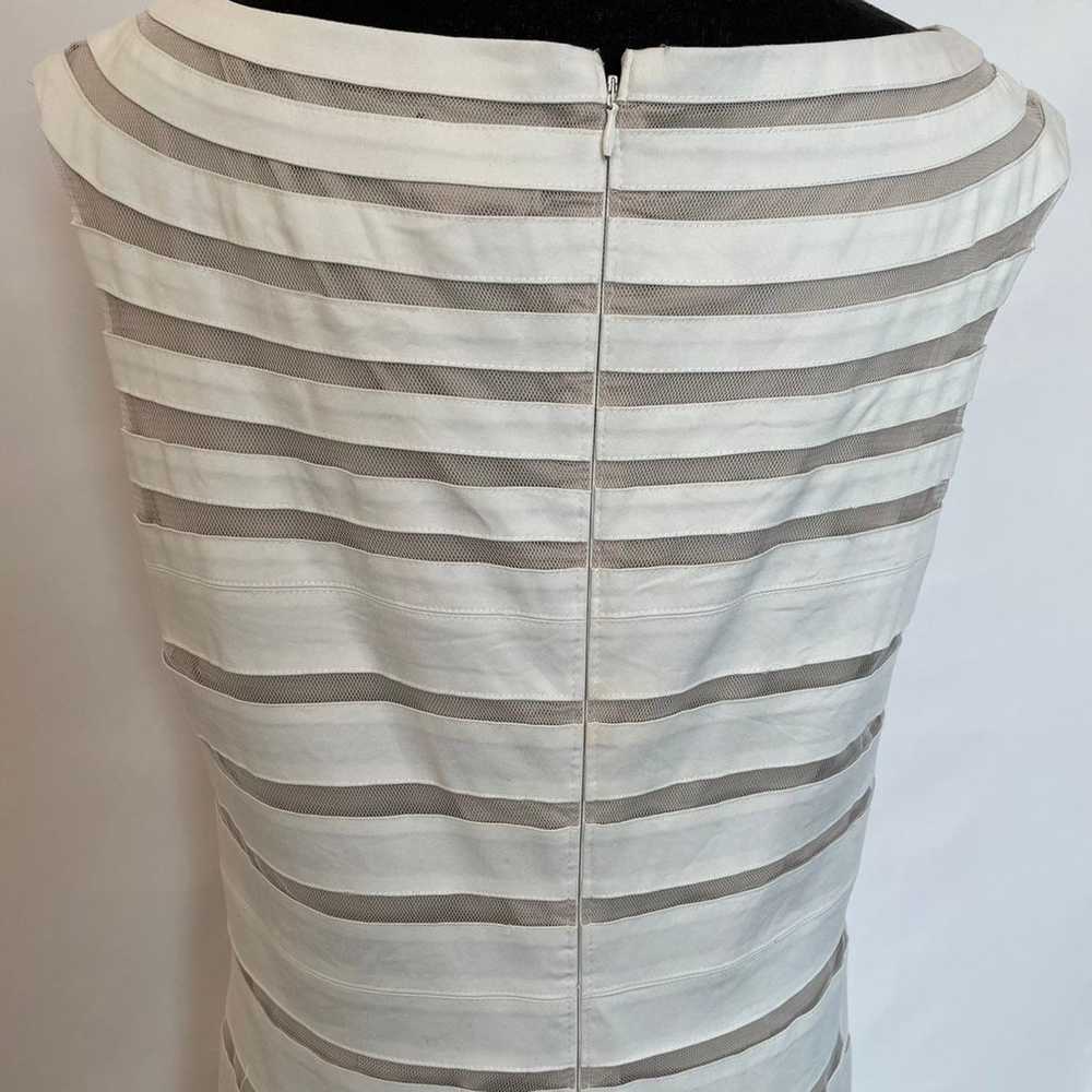 Adrianna Papell White Striped Illusion Dress - image 4