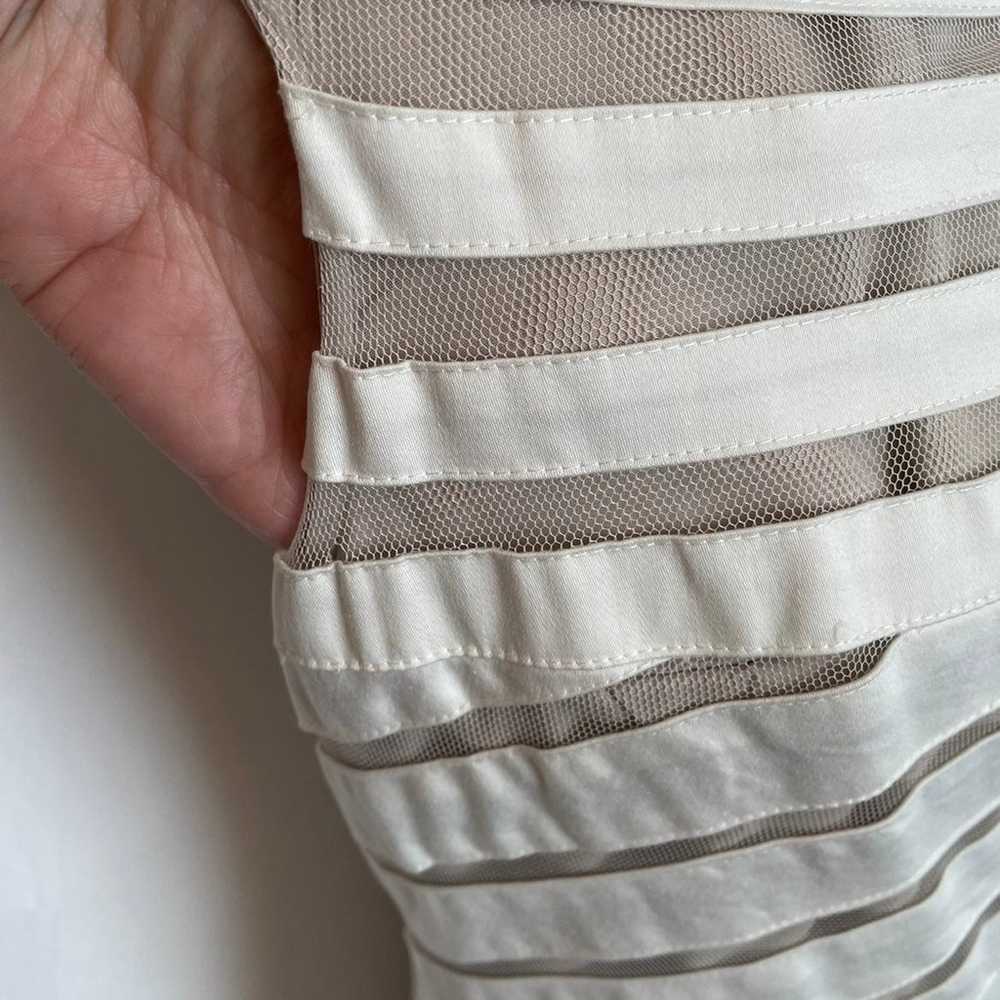 Adrianna Papell White Striped Illusion Dress - image 6