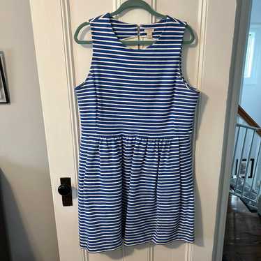 J.Crew Sleeveless blue and white striped dress - image 1