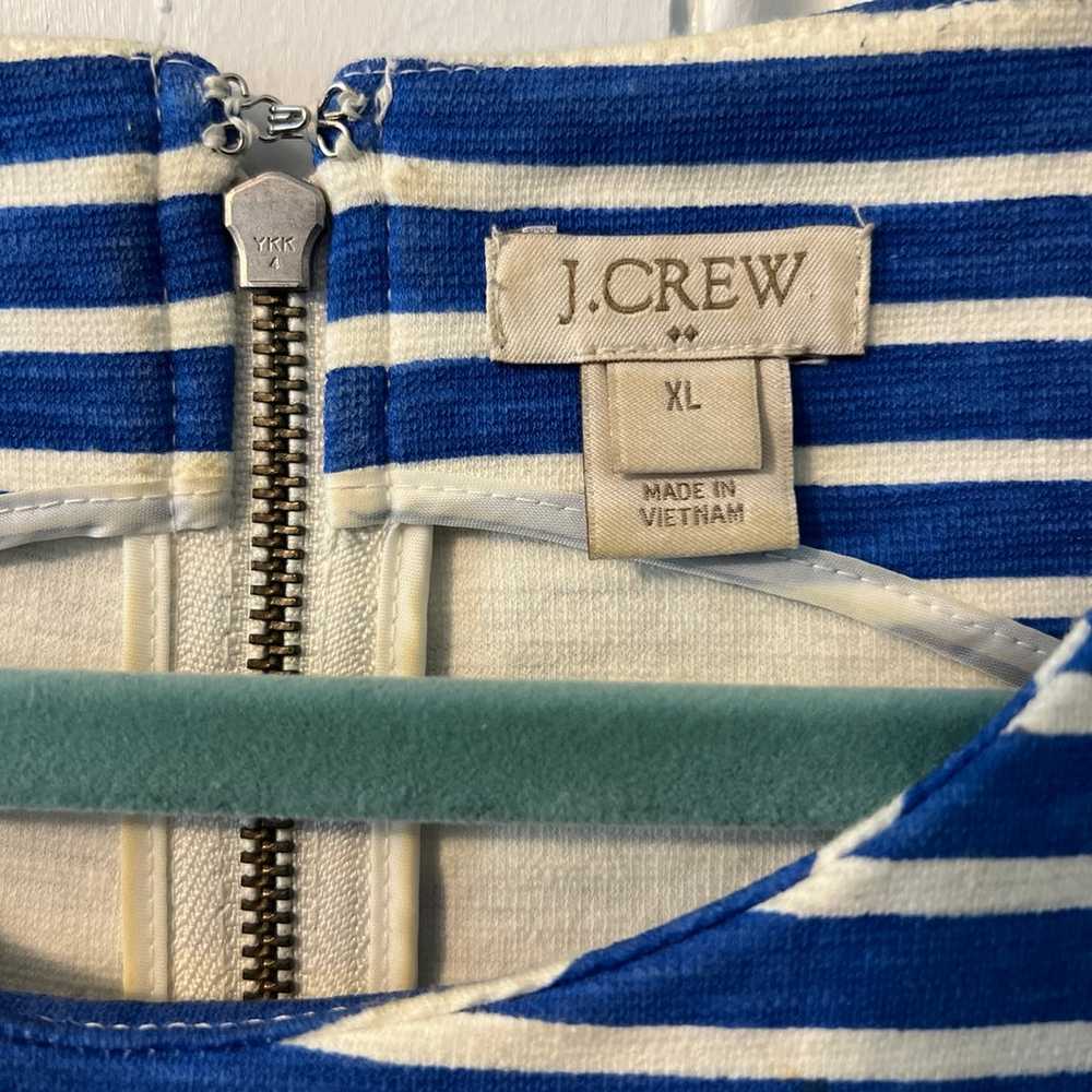 J.Crew Sleeveless blue and white striped dress - image 2