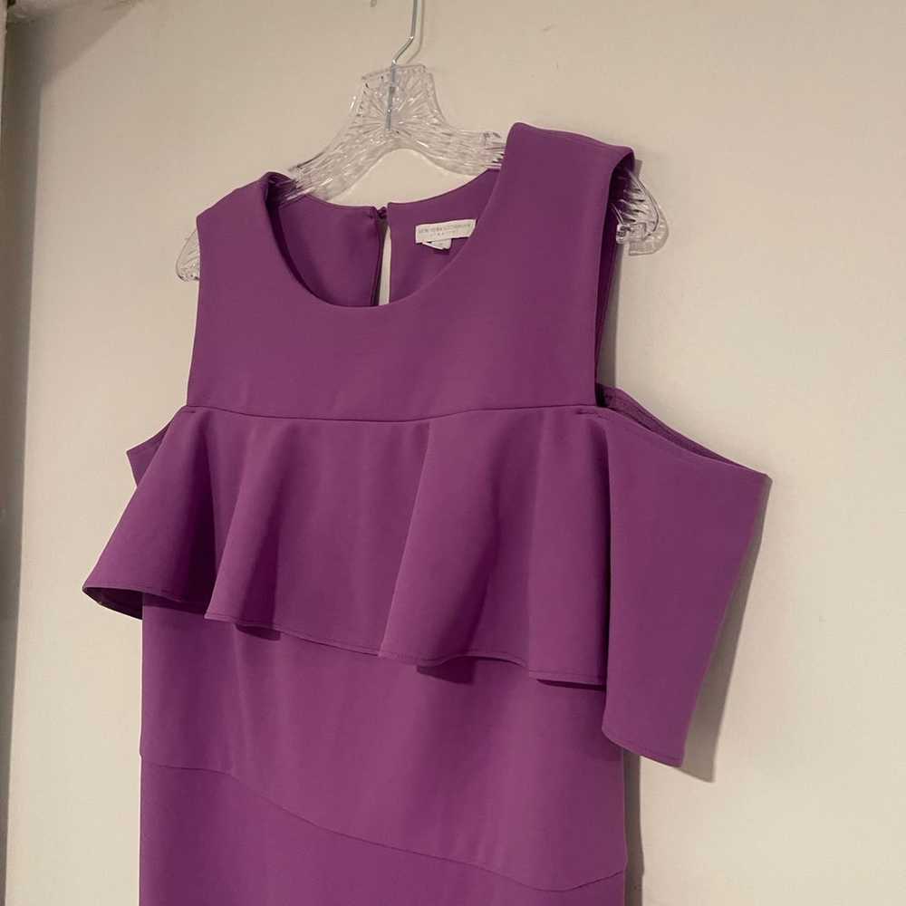 NY&C Ruffled Cold Shoulder Dress Size 16 - image 3