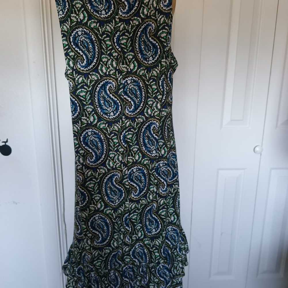 Tommy Hilfiger Women’s sz 16 Blue Green Paisley S… - image 4