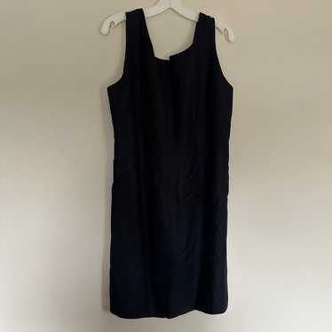 Linen Black Formal Business Casual Summer Dress Sl