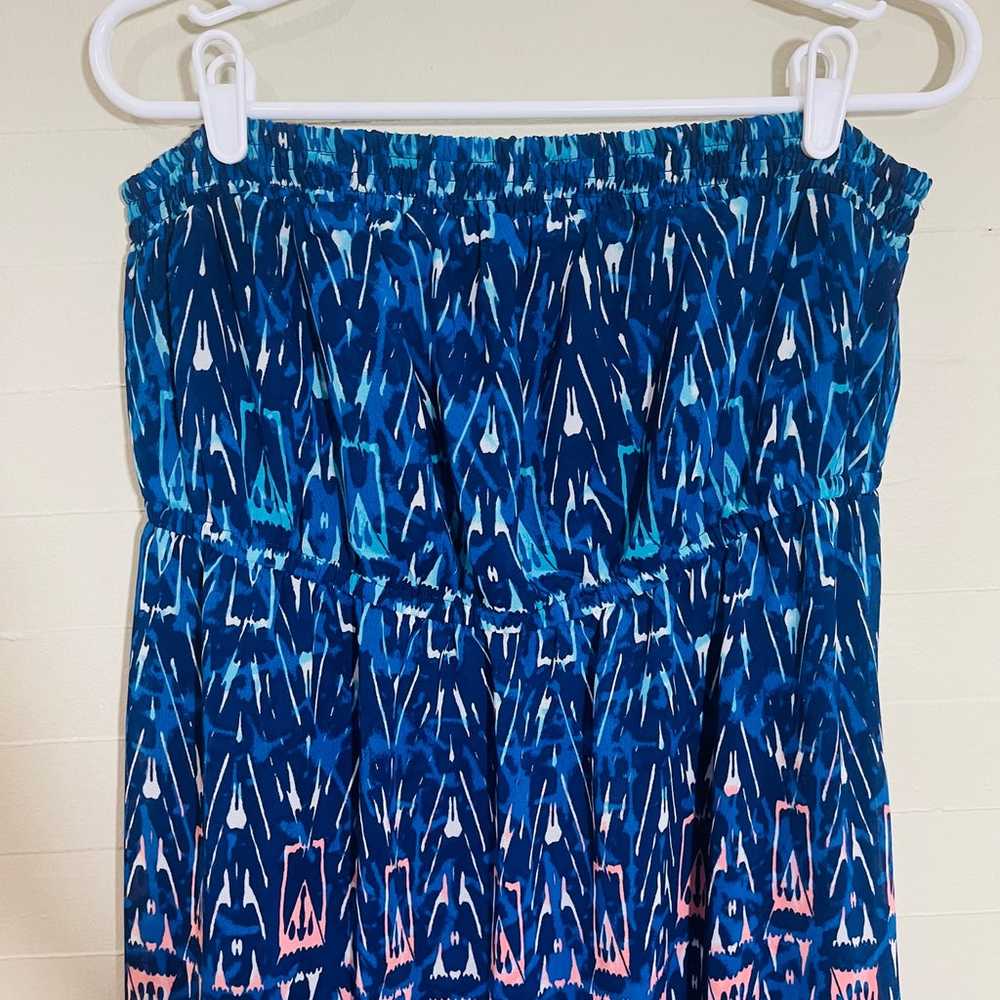 Lane Bryant Colorful Smocked Strapless Maxi Dress… - image 2