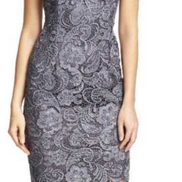 ADRIANNA PAPELL CHARCOAL SILVER SEQUIN FORMAL FULL Gem