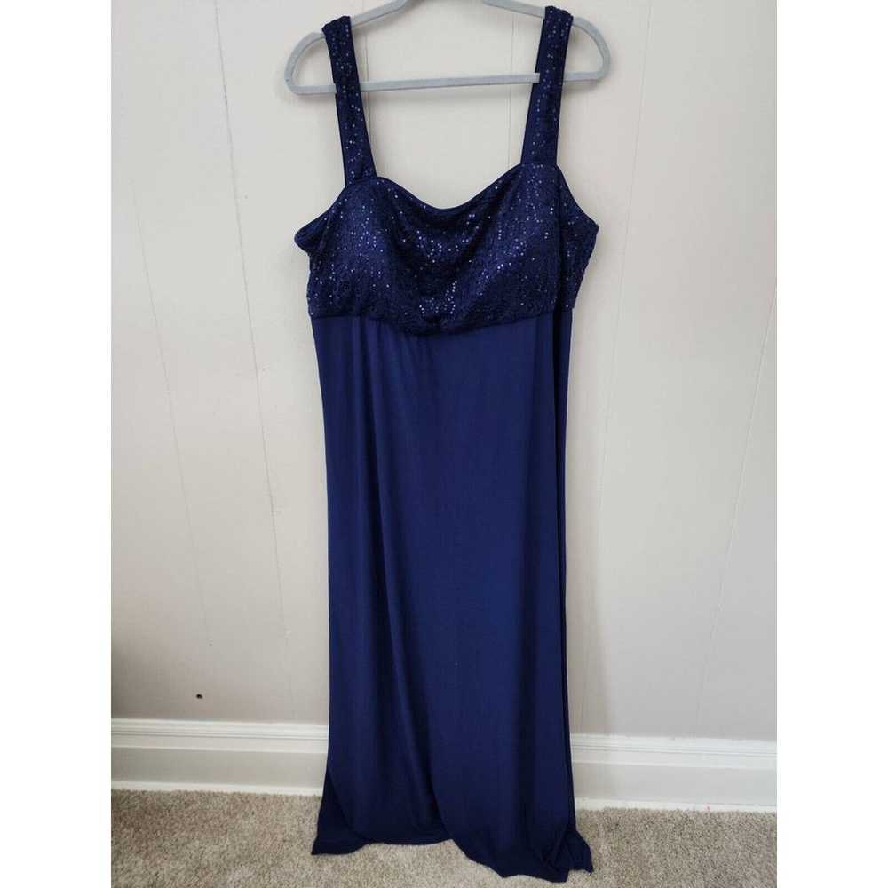 RM Richards long Blue Sequin Formal Dress Plus 20W - image 1